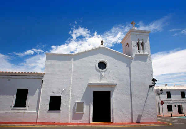 Fornells white church in Menorca at Balearic islands — Stock Photo, Image