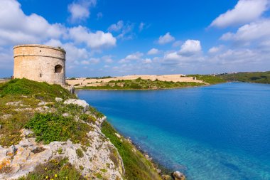 Menorca La Mola watchtower tower Cala Teulera in Mahon clipart