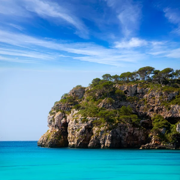 Cala macarella menorca tyrkysové Baleárské Středomoří — Stock fotografie