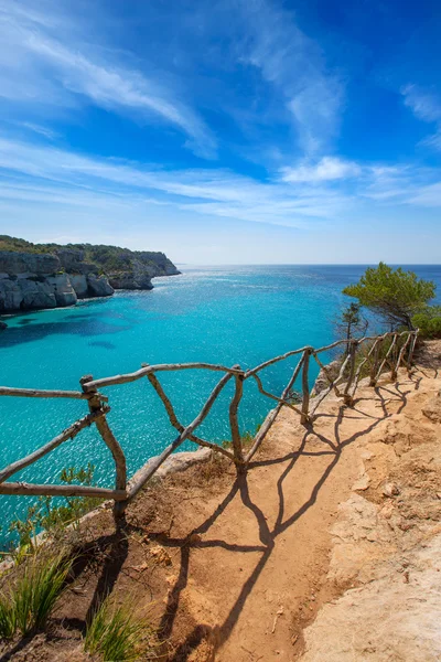 Cala macarella menorca tyrkysové Baleárské Středomoří — Stock fotografie