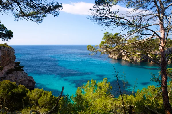 Cala Macarella Menorca turquesa Mediterráneo balear — Foto de Stock