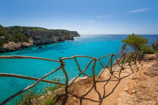 Cala macarella menorca türkiz Baleár mediterrán — Stock Fotó