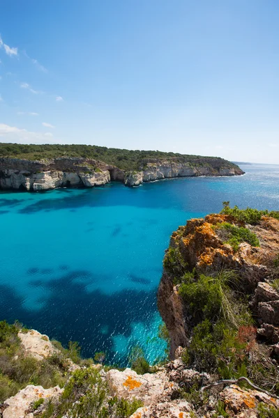 Cala macarella Balearów menorca turkus Morza Śródziemnego — Zdjęcie stockowe