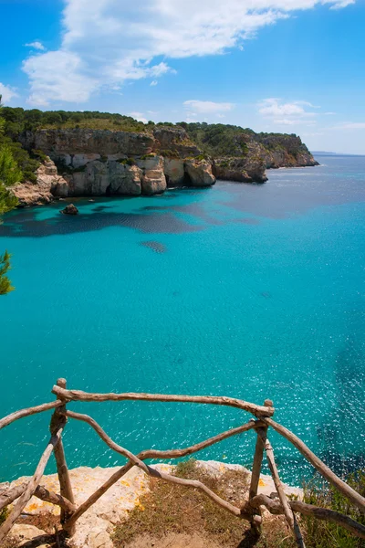 Cala macarella menorca türkiz Baleár mediterrán — Stock Fotó