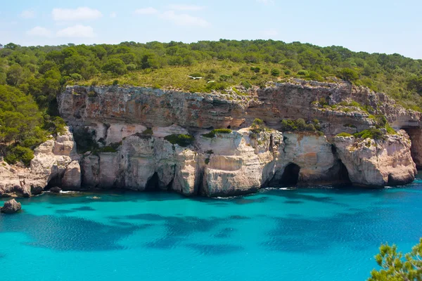 Cala Macarella Menorca turquesa Mediterráneo balear — Foto de Stock