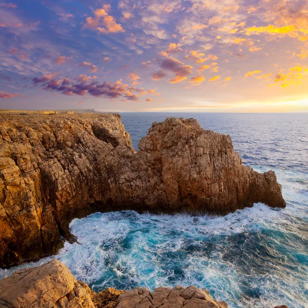 Menorca punta nati západ slunce v Baleárské ostrovy — Stock fotografie