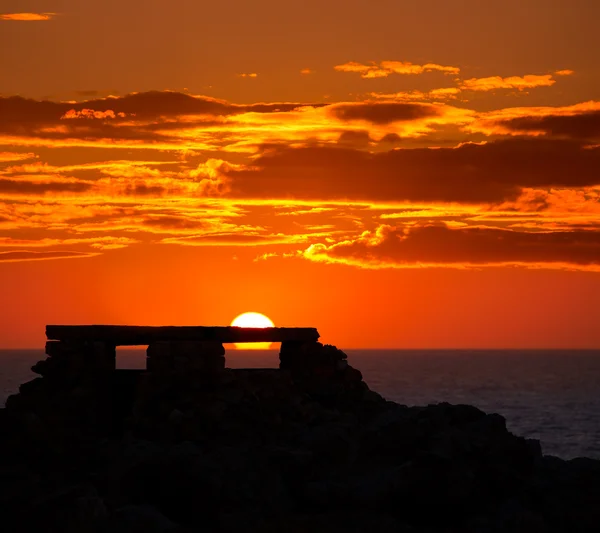 Ciutadella Menorca at Punta Nati orange sunset — Stock Photo, Image