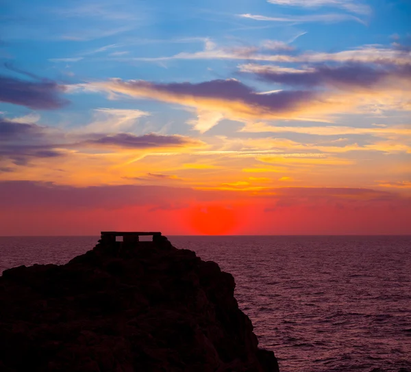 Ciutadella Menorca no pôr-do-sol laranja Punta Nati — Fotografia de Stock