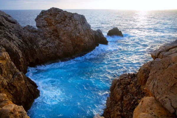 Menorca punta nati západ slunce v Baleárské ostrovy — Stock fotografie