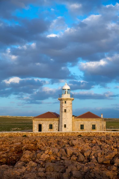 Menorca punta nati faro világítótorony Baleár-szigetek — Stock Fotó