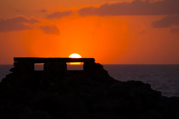 Ciutadella Menorca at Punta Nati orange sunset — Stock Photo, Image