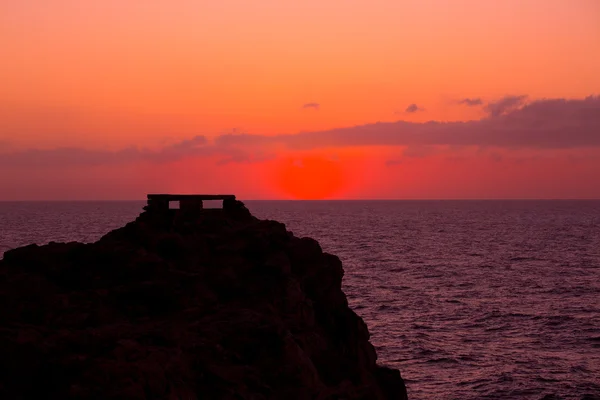 Ciutadella Menorca at Punta Nati orange sunset — Stock Photo, Image