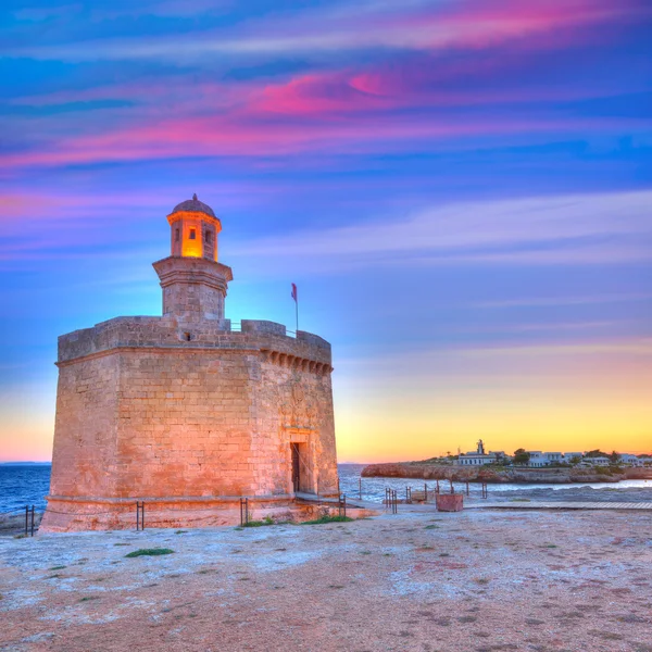 Ciutadella Castell de Sant Nicolas atardecer Castillo San Nicolas — Foto de Stock