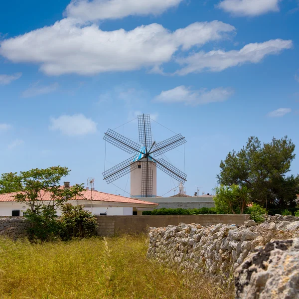 Menorca sant lluis san luis moli de dalt szélmalom Baleár — Stock Fotó