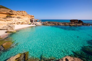 Formentera Es Calo des Mort beach turquoise Mediterranean clipart
