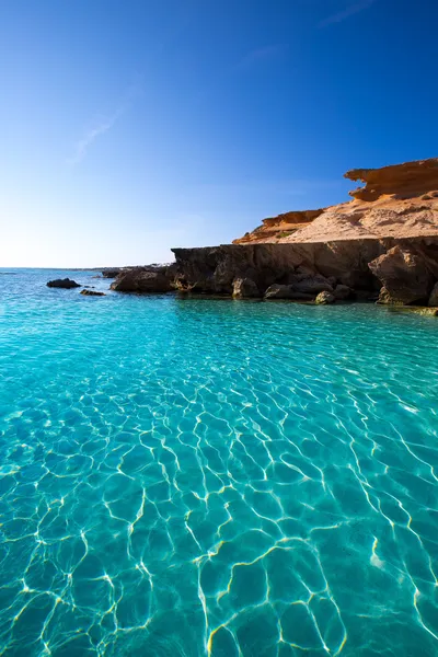 Formentera es calo des mort beach türkiz mediterrán — Stock Fotó