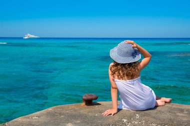 formentera turkuaz Akdeniz beach bakıyorsun kız
