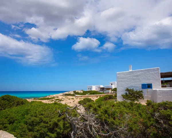 Es calo de san Agustin Beach case bianche a Formentera — Foto Stock