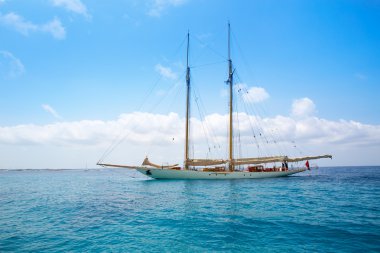 Illetes Illetas Formentera yacht sailboat anchored clipart
