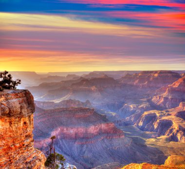 Arizona günbatımı Büyük Kanyon Ulusal Parkı yavapai nokta