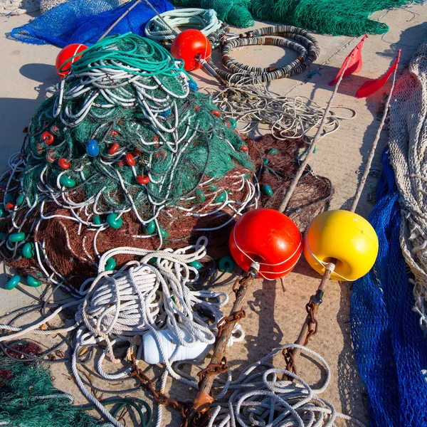 Formentera Balearic Islands fishing tackle nets longliner — Stock Photo, Image