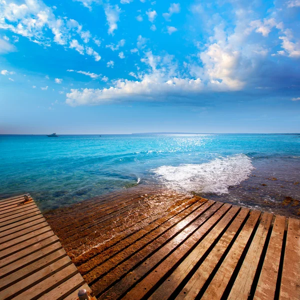 Formentera mitjorn plaj turkuaz Akdeniz ile — Stok fotoğraf