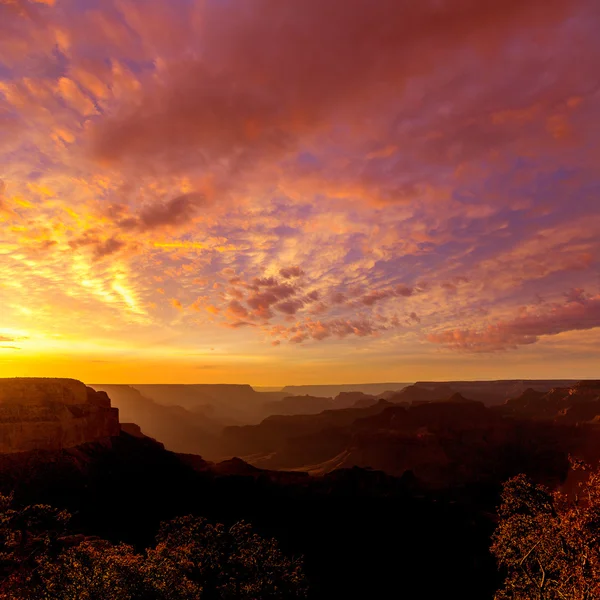 Arizona solnedgang Grand Canyon National Park Yavapai Point - Stock-foto