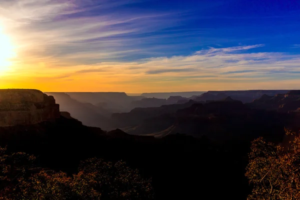 Coucher de soleil Arizona Parc national du Grand Canyon Yavapai Point — Photo