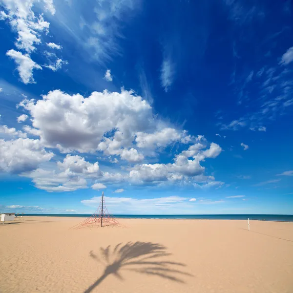 Gandia strand zand in de Middellandse Zee van Spanje — Stockfoto