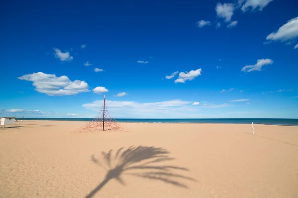 Gandia İspanya'nın Akdeniz'de kum plaj — Stok fotoğraf