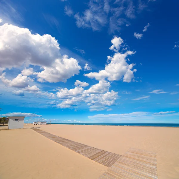 Gandia strand zand in de Middellandse Zee van Spanje — Stockfoto