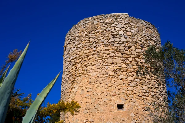 Javea denia San antonio Cabo velho moinhos de vento estrutura de alvenaria — Fotografia de Stock