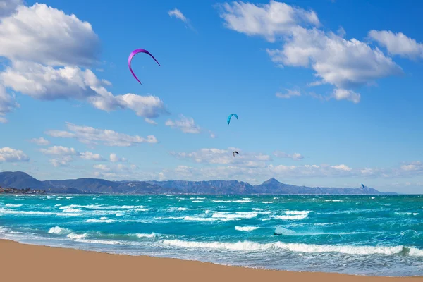 Kite surf in Denia Oliva Gandia in Valencian Community — Stock Photo, Image