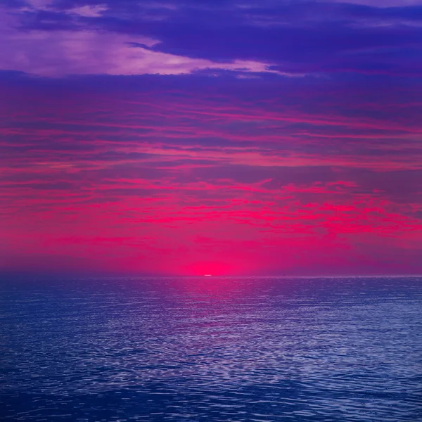 Sunset sunrise over Mediterranean sea — Stock Photo, Image