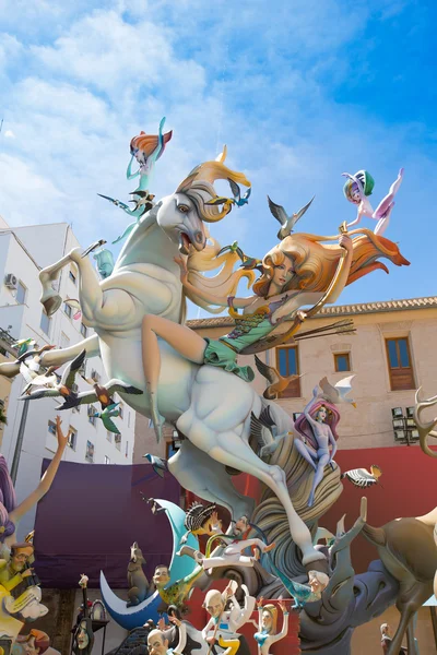 Fallas è una festa popolare a Valencia Le cifre della Spagna saranno burne — Foto Stock