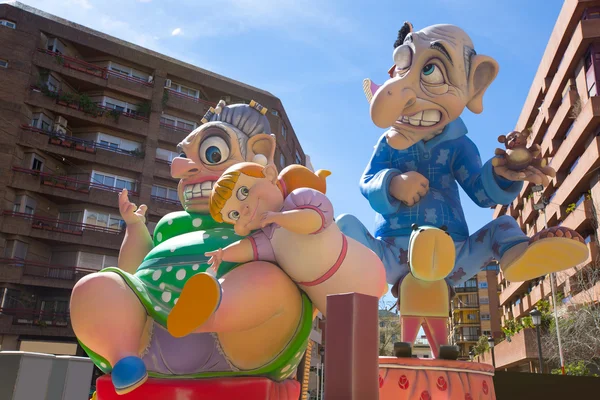 Fallas is a popular fest in Valencia Spain figures will be burne — Stock Photo, Image