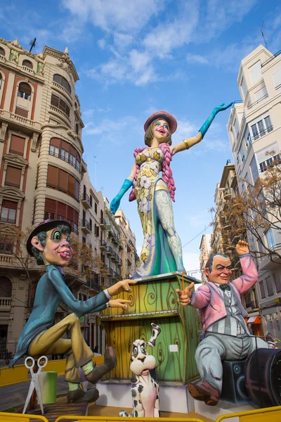 Fallas es un festival popular en Valencia España las cifras se quemarán — Foto de Stock