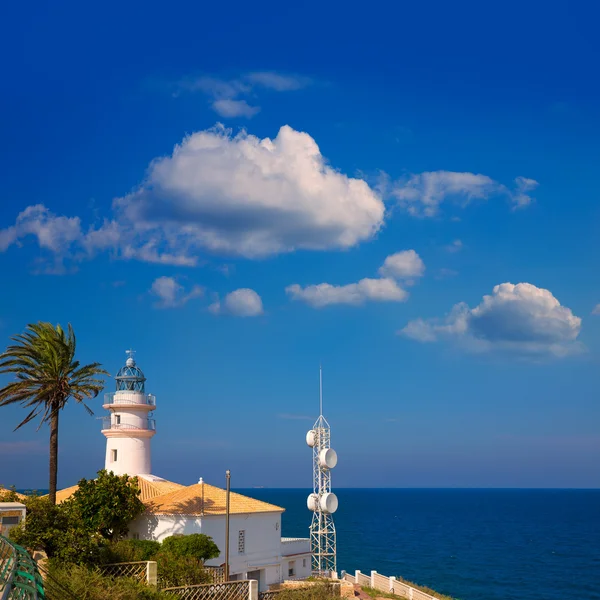 Faro di Cullera a Valencia sul Mar Mediterraneo — Foto Stock