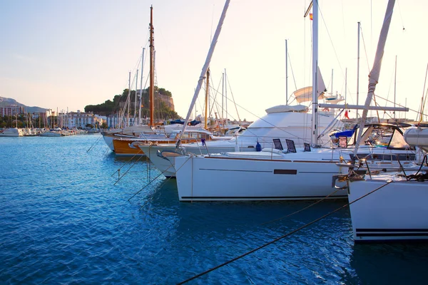 Denia marina boten in alicante valencia provincie Spanje — Stockfoto