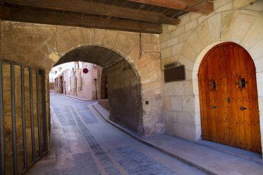 Mora de Rubielos in Teruel Aragon stonewall village clipart
