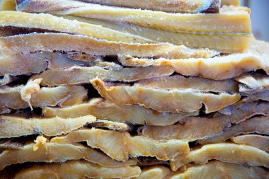 üst üste yığılmış tuzlanmış morina Koi balık