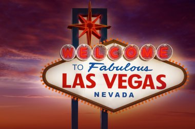 inanılmaz hoş geldiniz las vegas işareti günbatımı gökyüzü