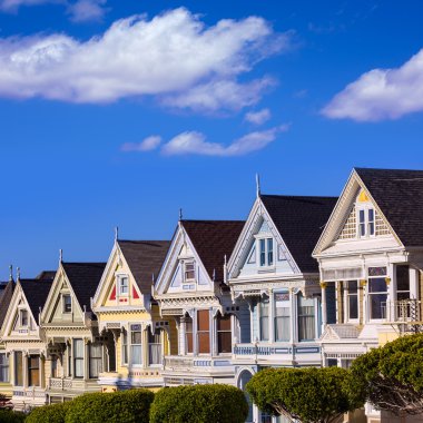 san francisco victorian alamo kare Kaliforniya'da evler.