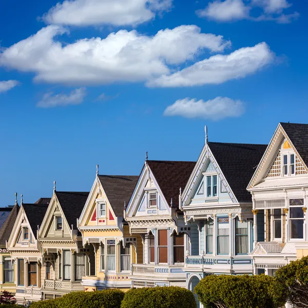 San francisco victorian alamo kare Kaliforniya'da evler. — Stok fotoğraf