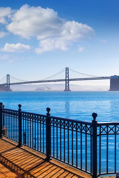 San Francisco Bay bridge from pier 7 California — Stock Photo, Image