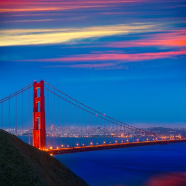 san francisco golden gate Köprüsü günbatımı Kaliforniya