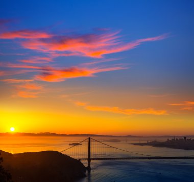 Golden Gate Bridge San Francisco sunrise California clipart