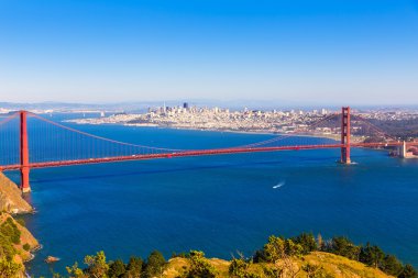 San Francisco Golden Gate Bridge Marin headlands California clipart