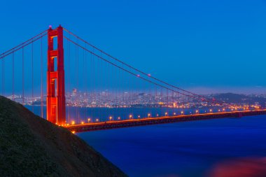 Golden gate Köprüsü san francisco günbatımı Kaliforniya