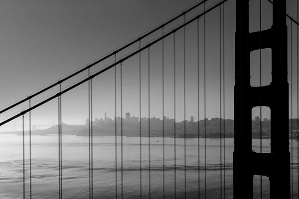 San Francisco Golden Gate Bridge preto e branco Califórnia — Fotografia de Stock